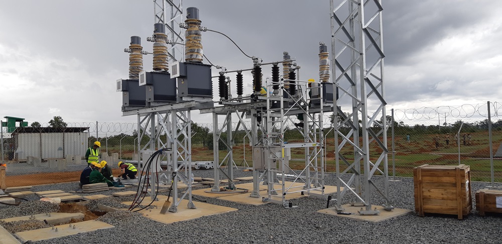 Installation of 63KV Line Isolators + VTs & CTs in progress